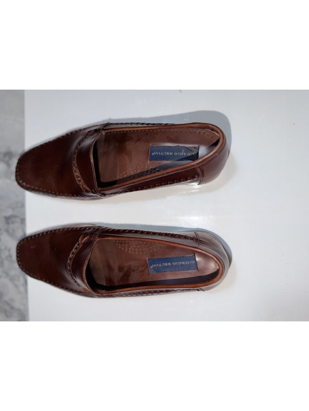 Giorgio Brutini Men's 10.5 D Brown Leather Penny Loafer Dress Shoes